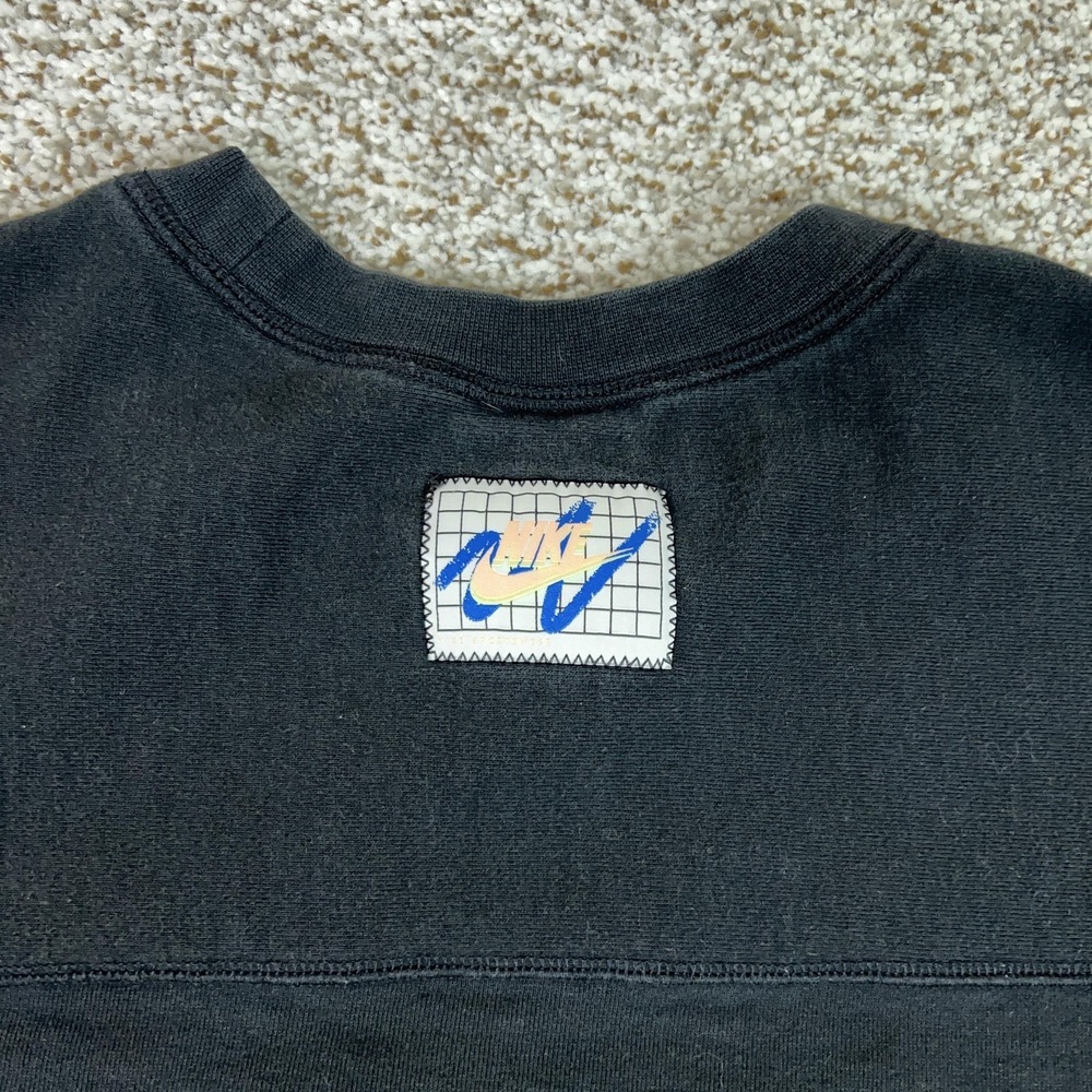 Nike Sweatshirt Womens 3X Black Crewneck Swoosh Retro Oversized Pullover Plus - Picture 5 of 10